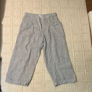 100% linen wide leg pants